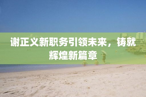 谢正义新职务引领未来，铸就辉煌新篇章