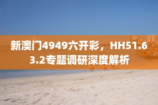 新澳门4949六开彩，HH51.63.2专题调研深度解析