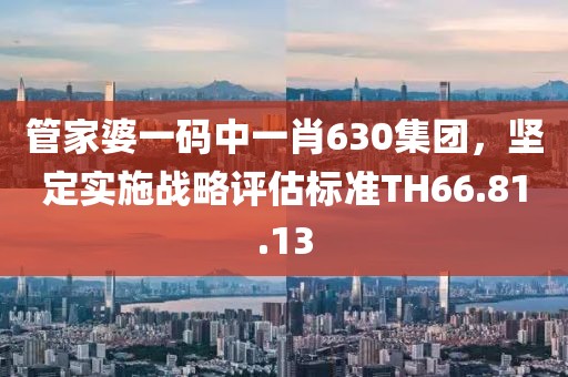 管家婆一码中一肖630集团，坚定实施战略评估标准TH66.81.13