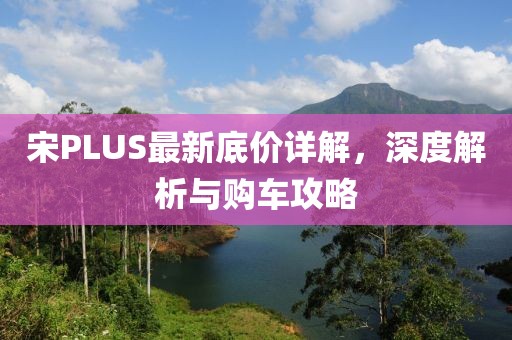 宋PLUS最新底价详解，深度解析与购车攻略