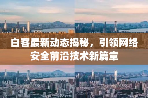 白客最新动态揭秘，引领网络安全前沿技术新篇章