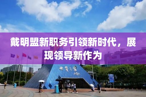 戴明盟新职务引领新时代，展现领导新作为