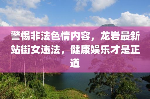 警惕非法色情内容，龙岩最新站街女违法，健康娱乐才是正道
