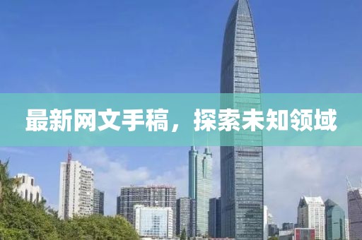 最新网文手稿，探索未知领域