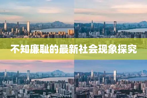 不知廉耻的最新社会现象探究