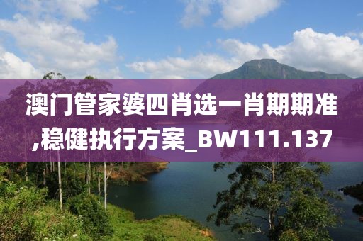 澳门管家婆四肖选一肖期期准,稳健执行方案_BW111.137
