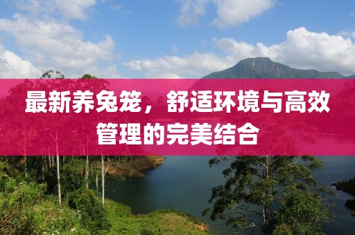 最新养兔笼，舒适环境与高效管理的完美结合