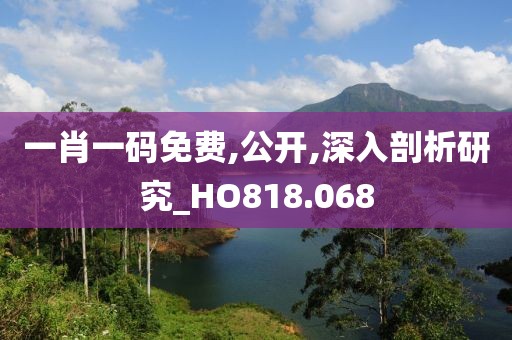 一肖一码免费,公开,深入剖析研究_HO818.068