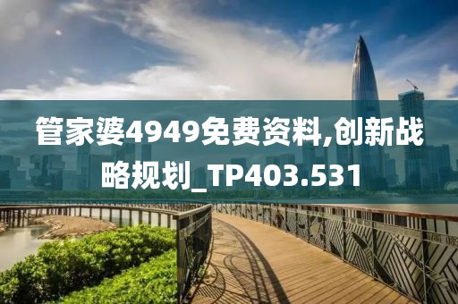 管家婆4949免费资料,创新战略规划_TP403.531