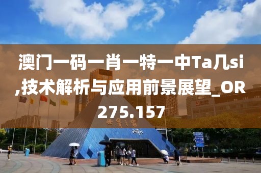 澳门一码一肖一特一中Ta几si,技术解析与应用前景展望_OR275.157