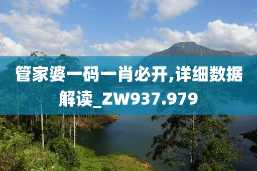 管家婆一码一肖必开,详细数据解读_ZW937.979