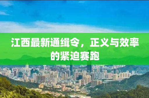 江西最新通缉令，正义与效率的紧迫赛跑
