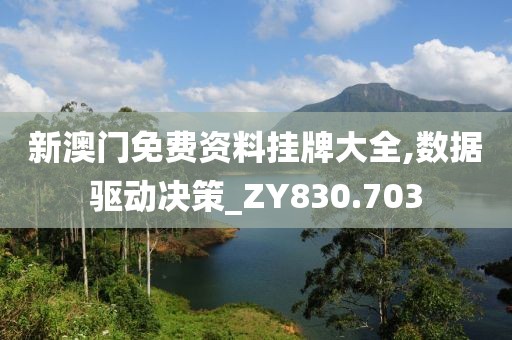 新澳门免费资料挂牌大全,数据驱动决策_ZY830.703