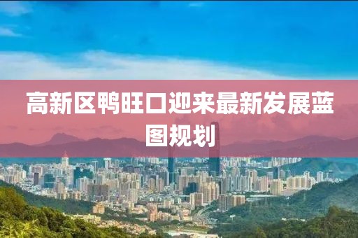 高新区鸭旺口迎来最新发展蓝图规划