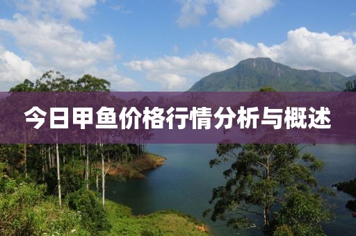 今日甲鱼价格行情分析与概述