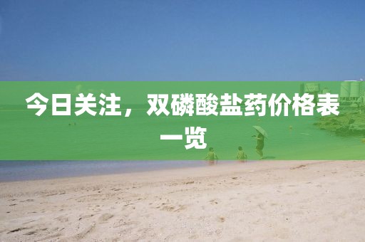 今日关注，双磷酸盐药价格表一览