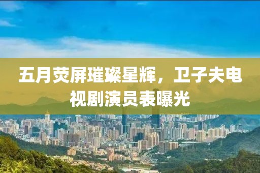 五月荧屏璀璨星辉，卫子夫电视剧演员表曝光
