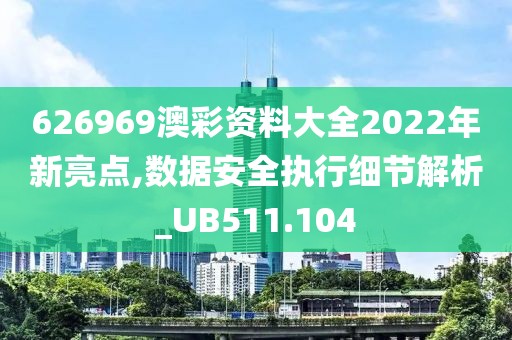 626969澳彩资料大全2022年新亮点,数据安全执行细节解析_UB511.104