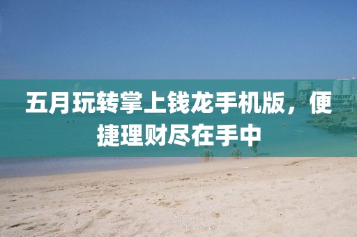 五月玩转掌上钱龙手机版，便捷理财尽在手中