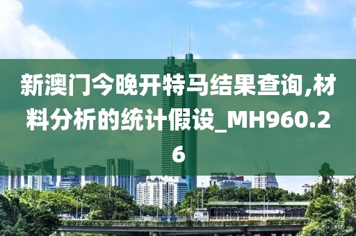 新澳门今晚开特马结果查询,材料分析的统计假设_MH960.26