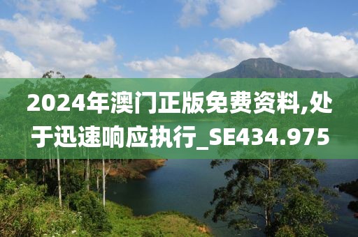 2024年澳门正版免费资料,处于迅速响应执行_SE434.975