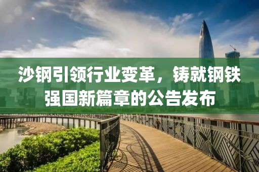 沙钢引领行业变革，铸就钢铁强国新篇章的公告发布