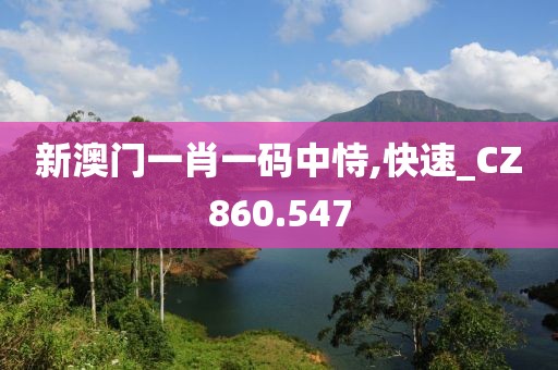 新澳门一肖一码中恃,快速_CZ860.547