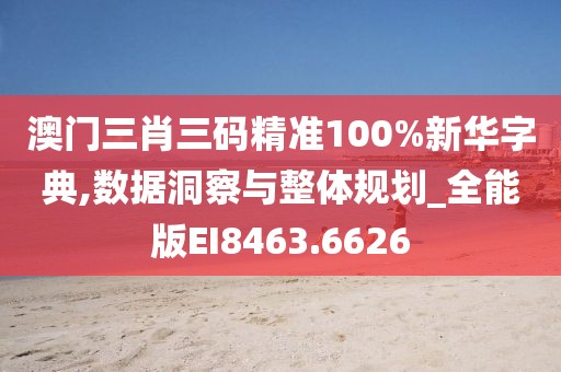澳门三肖三码精准100%新华字典,数据洞察与整体规划_全能版EI8463.6626