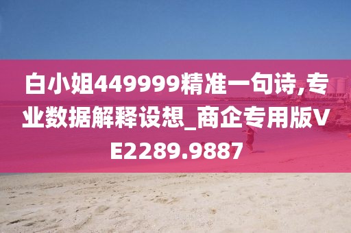 白小姐449999精准一句诗,专业数据解释设想_商企专用版VE2289.9887