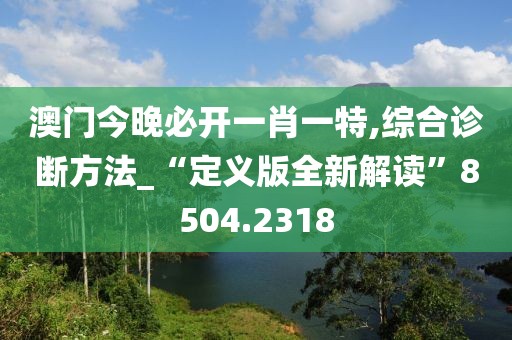澳门今晚必开一肖一特,综合诊断方法_“定义版全新解读”8504.2318