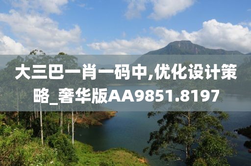 大三巴一肖一码中,优化设计策略_奢华版AA9851.8197