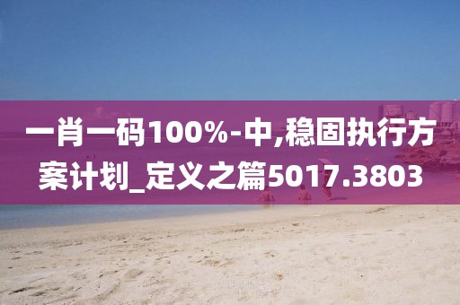 一肖一码100%-中,稳固执行方案计划_定义之篇5017.3803