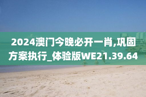 2024澳门今晚必开一肖,巩固方案执行_体验版WE21.39.64