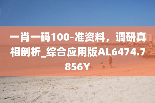 一肖一码100-准资料，调研真相剖析_综合应用版AL6474.7856Y